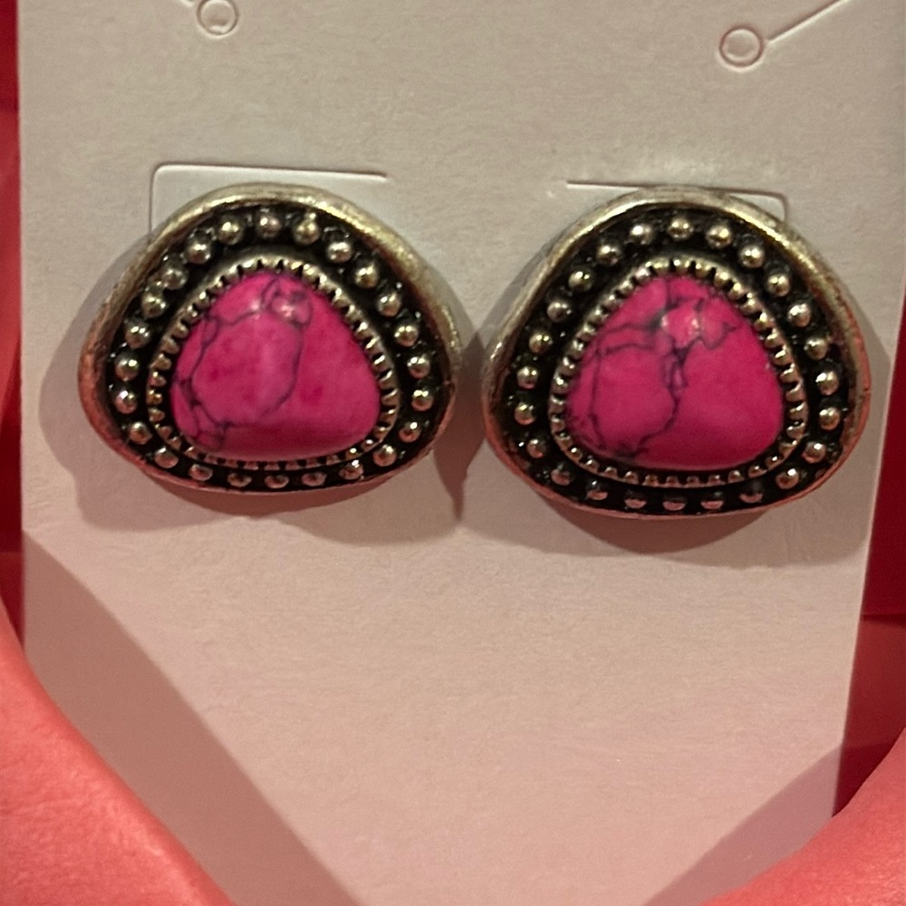 🎉🎀 NEW Matilda Small Pink Silver Earrings